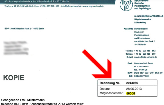 BDP Intern Wo Finden Sie Ihre Mitgliedsnummer BDP Intern Wo Finden Sie Ihre Mitgliedsnummer